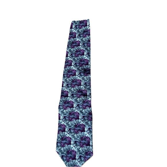 J. Garcia Men's Neck Tie Purple & Gray Multicolor 100% Imported Silk RN 62830 - Picture 1 of 5